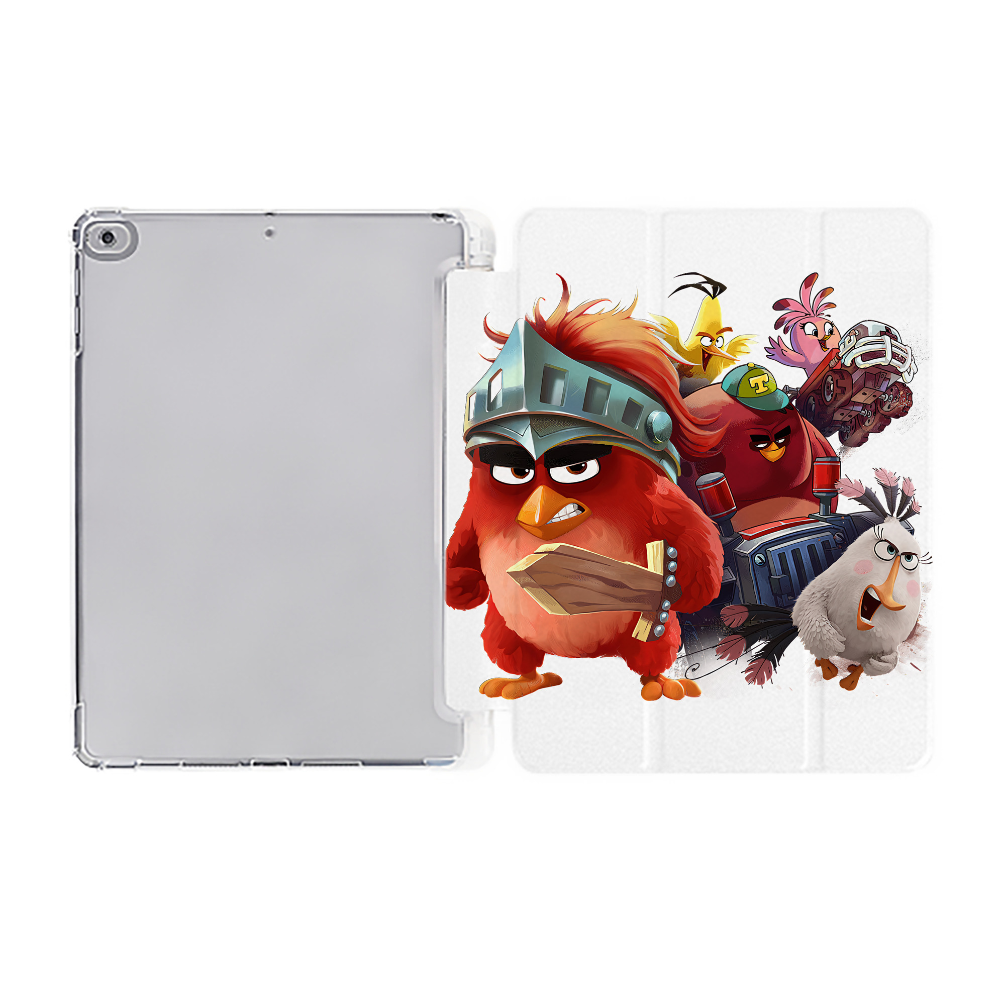 （画像用） Angry Birds アングリーバード IPad ケース ペン収納付き 三つ折りスタンド PUレザー×シリコン 対応機種9.5/10.5/10.9インチ